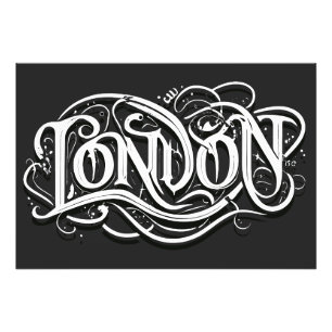 London Heavy Metal Calligraphy - London Metalheads Photo Print