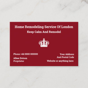 London Home Remodeling Service UK Format Business Card