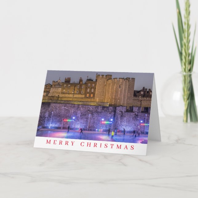 London ice skating rink view Christmas card  (Front)