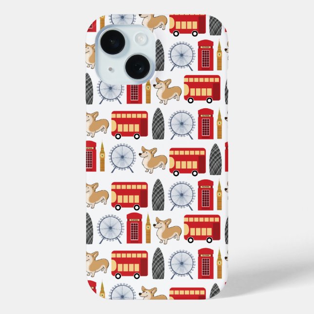 London Icon and Corgi Collage Case-Mate iPhone Case (Back)