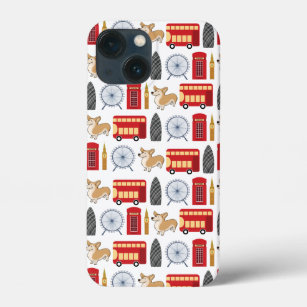 London Icon and Corgi Collage Pattern Case-Mate iPhone Case