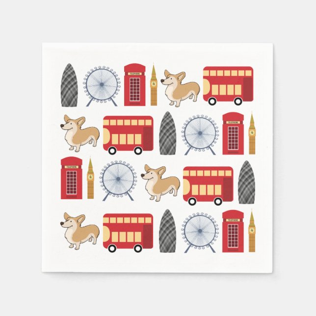 London Icon Collage Napkin (Front)