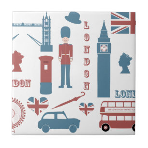 London Icons Retro Love Souvenir ceramic tile