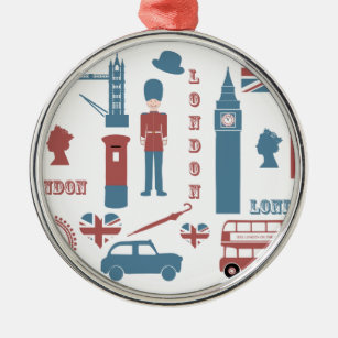 London Icons Retro Love Souvenir round ornament