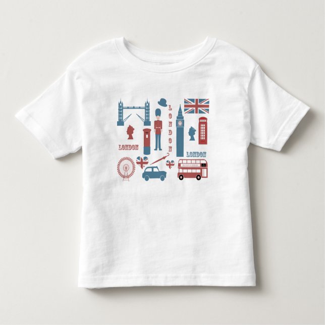 London Icons Retro Love toddler's white t-shirt (Front)