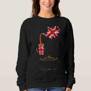 London Idea For Kids With Union Jack Uk Flag & Tea Sweatshirt