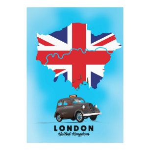 London Illustrated map travel poster