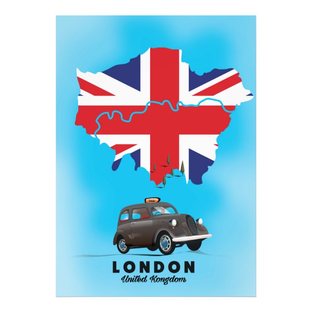 London Illustrated map travel poster (Front)