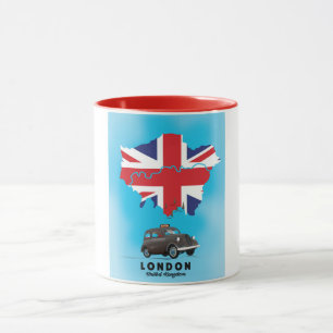 London Illustrated map travel poster Mug