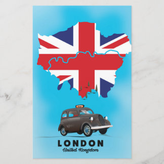 London Illustrated map travel poster Stationery