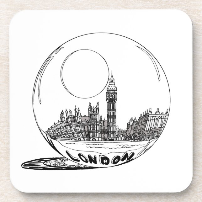 London in a glass ball . coaster (Front)
