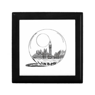 London in a glass ball . gift box