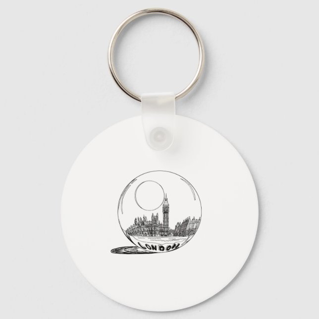London in a glass ball . key ring (Front)