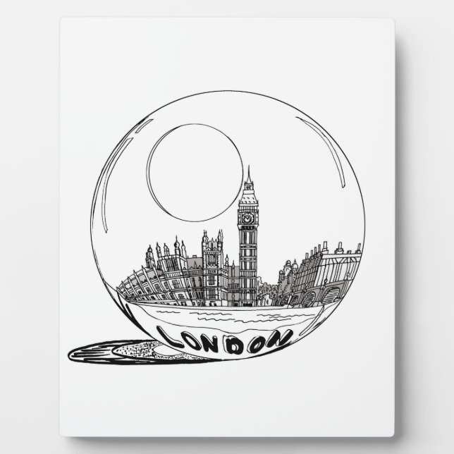 London in a glass ball . plaque (Front)