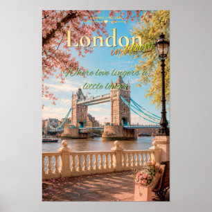 London In Bloom Tower Bridge Spring Scenic Art Poster