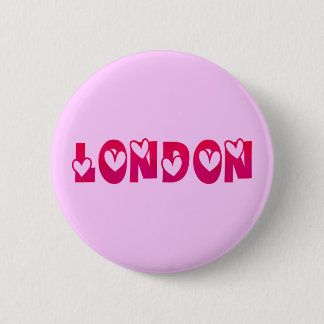 London in Hearts 6 Cm Round Badge