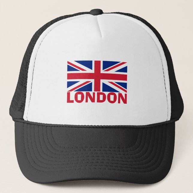 London in Red Trucker Hat (Front)