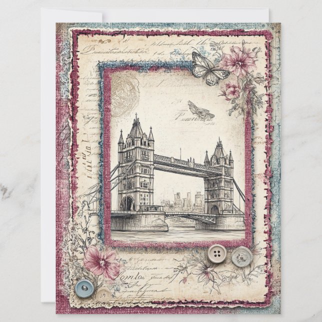 London & Lace Decoupage Scrapbook Paper (Front)