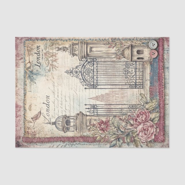 London & Lace Decoupage Tissue Paper (Front)