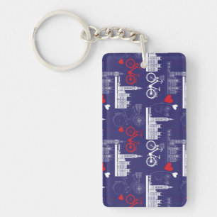 London Landmarks Pattern Key Ring