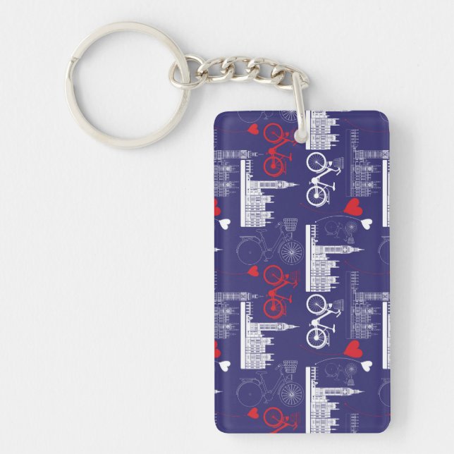 London Landmarks Pattern Key Ring (Front)