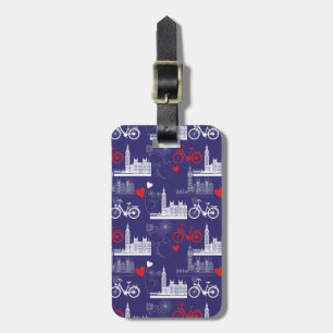 London Landmarks Pattern Luggage Tag