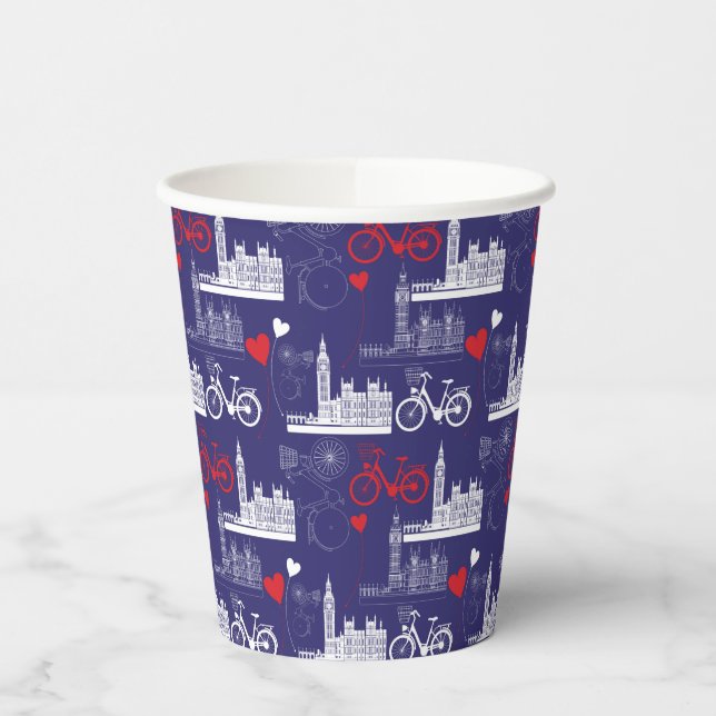 London Landmarks Pattern Paper Cups (Left)