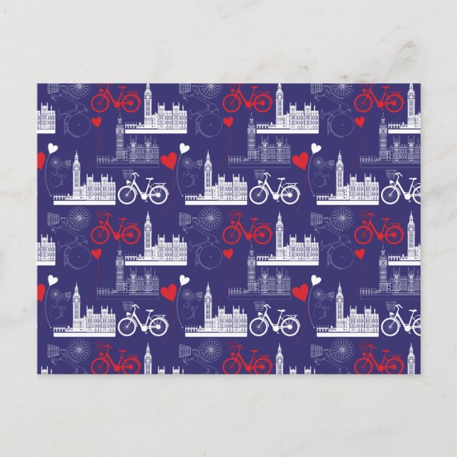 London Landmarks Pattern Postcard (Front)