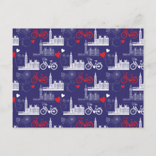 London Landmarks Pattern Postcard