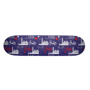 London Landmarks Pattern Skateboard