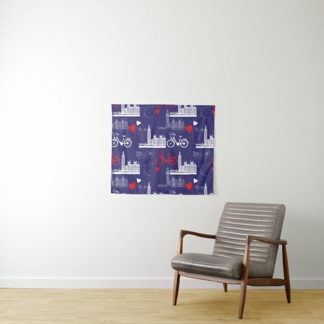 London Landmarks Pattern Tapestry (In Situ (Horizontal))