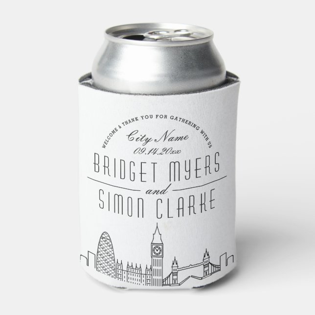 London Landmarks Stylised | Wedding Can Cooler (Can Front)