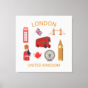 London Landmarks Travel-Themed Print