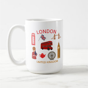 London Landmarks Travel-Themed Print Coffee Mug