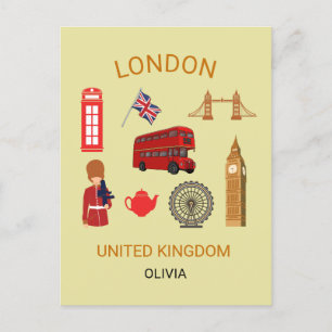 London Landmarks Travel-Themed Print Postcard