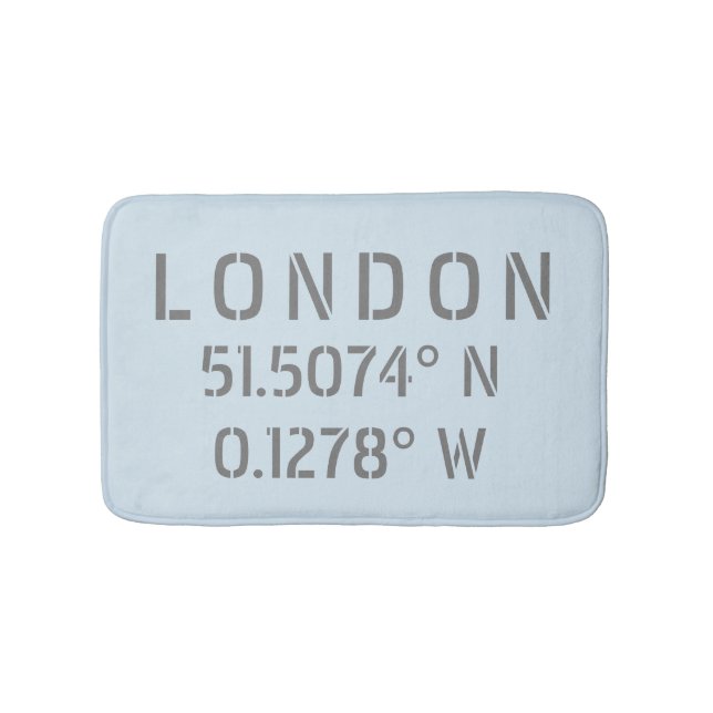 London Latitude & Longitude Bath Mat (Front)