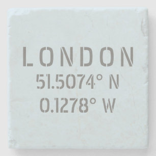 London Latitude & Longitude Stone Coaster