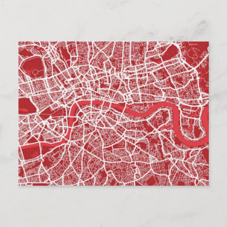 London Map Art Red Postcard