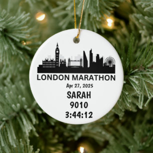 London Marathon 2025 Finisher Gift for Runners Ceramic Tree Decoration