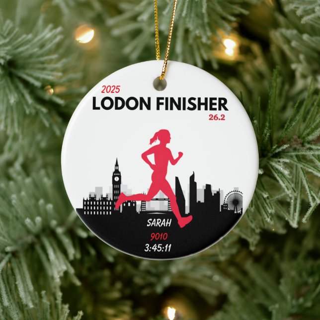 London Marathon 2025 Finisher Gift for Runners Ceramic Tree Decoration (Tree)