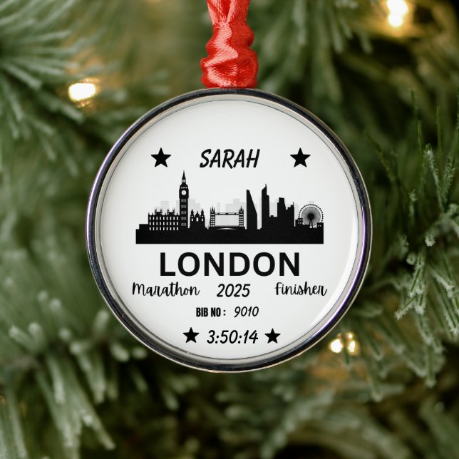 London Marathon Finisher Running Keepsake Gift Metal Tree Decoration (Tree)