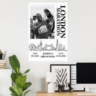 London Marathon Personalised medal photo Poster