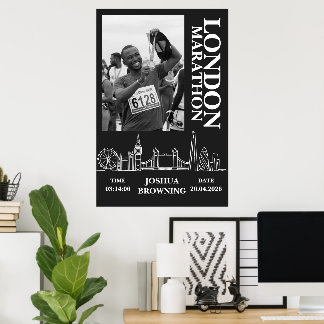 London Marathon Personalised medal photo Poster