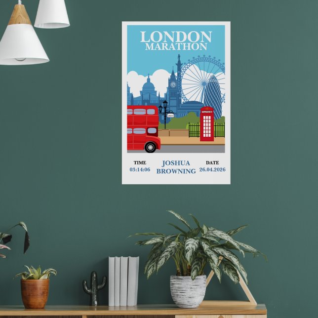 London Marathon Personalised Retro Poster Print (Living Room 1)