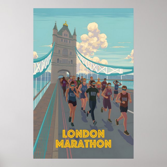 London Marathon Travel Poster (Front)
