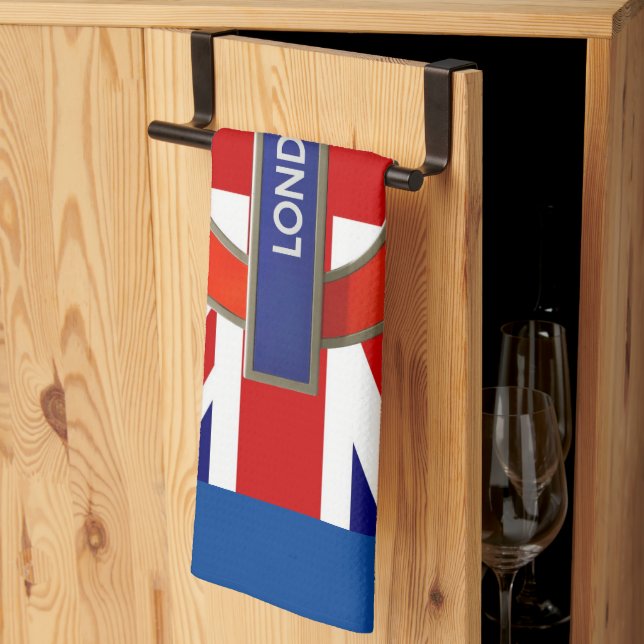 London Metro /British  Flag Tea Towel (Thirds Fold)