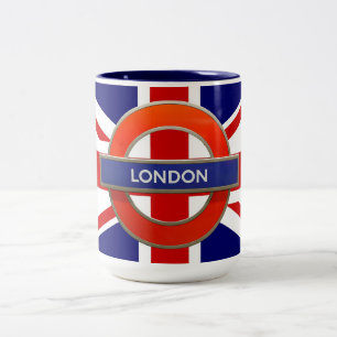 London Metro/ Flag Two-Tone Coffee Mug