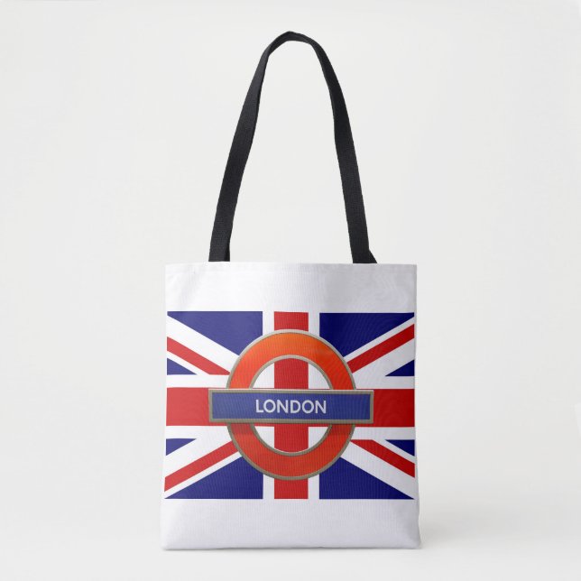 London Metro Sign British  Flag Tote Bag (Front)