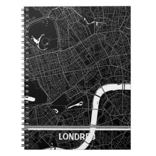 London minimalist map notebook - Black-white