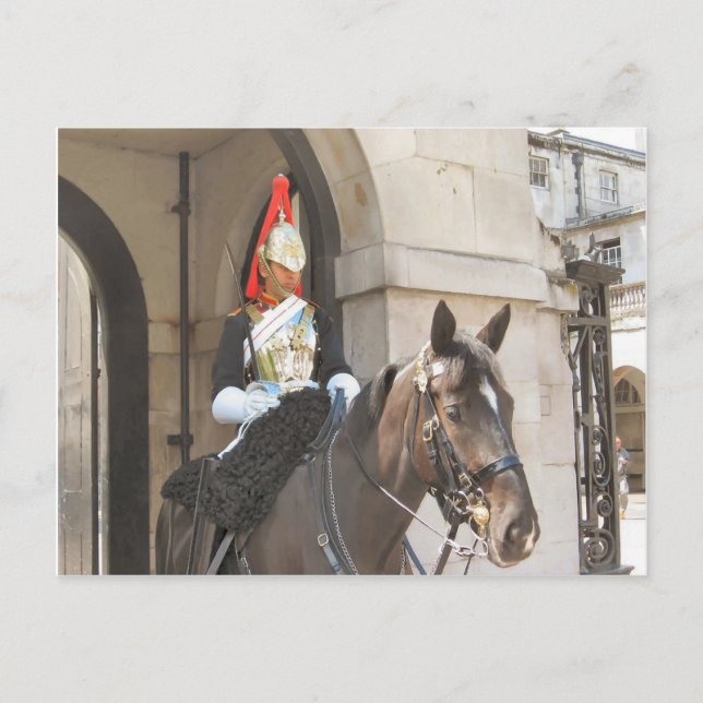 London,  Mounted sentry in Whitehall Postcard (Front)